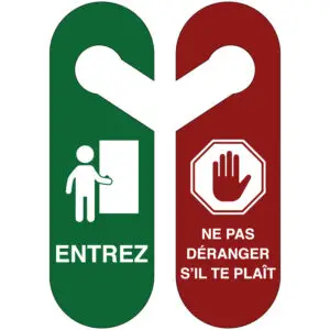 Ne pas deranger entrez deurhanger - rood groen wit - dubbelzijdig