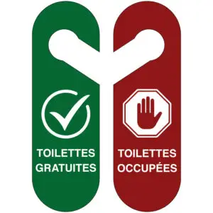 Toilettes gratuites toilettes occupées deurhanger - groen rood wit - dubbelzijdig