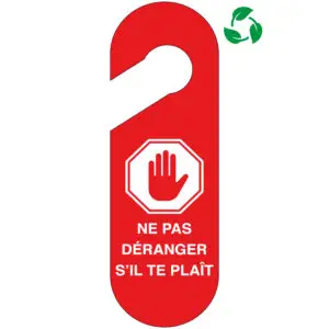 Ne pas deranger s'il te plaît deurhanger - rood wit - dubbelzijdig