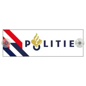Politie autobordje - blauw wit rood - rechthoekig - dibond