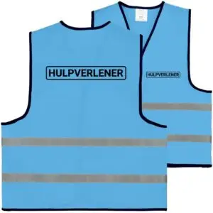 Hulpverlener hesje lichtblauw - voor en achterkant