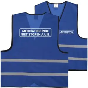 Medicatie hesje blauw - voor en achterkant