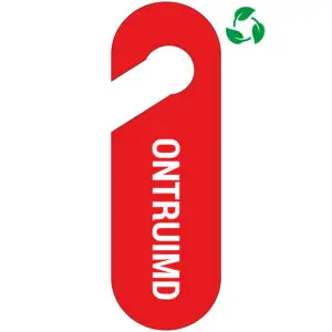 Ontruimd deurhanger - rood wit - Sign Again