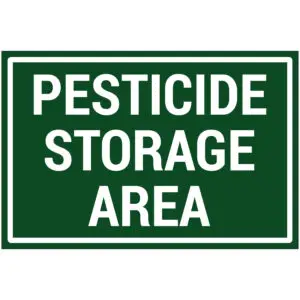 Pesticide storage area - Natuur & Platteland pictogram - groen wit - rechthoekig