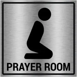 Prayer room gebouw pictogram - grijs zwart - vierkant