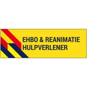 EHBO & reanimatie hulpverlener pictogram - geel rood blauw - rechthoekig
