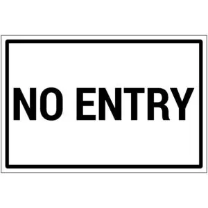 No entry pictogram - wit zwart - rechthoekig