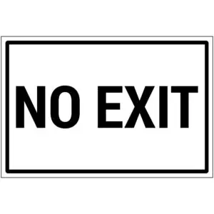 No exit pictogram - wit zwart - rechthoekig