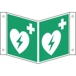 Panorama AED bord E010 - groen wit - vierkant - symbool AED met kruis
