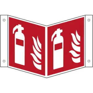 Panorama brandblusser bord F001 - rood wit - vierkant - symbool blusser